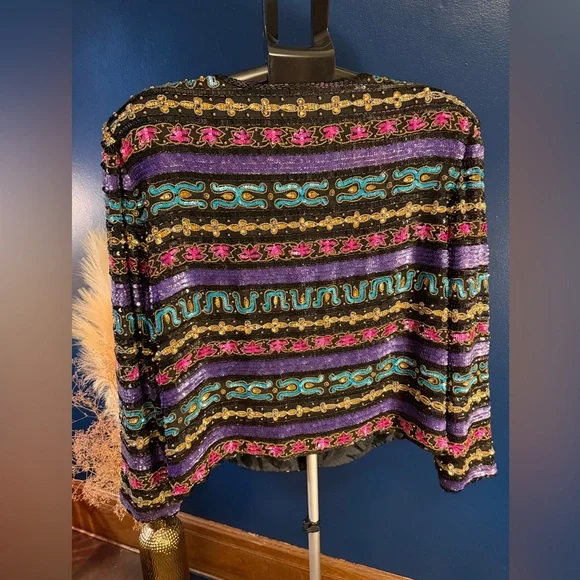 Stunning vintage hand-beaded & sequined blazer - Picture 2 of 14